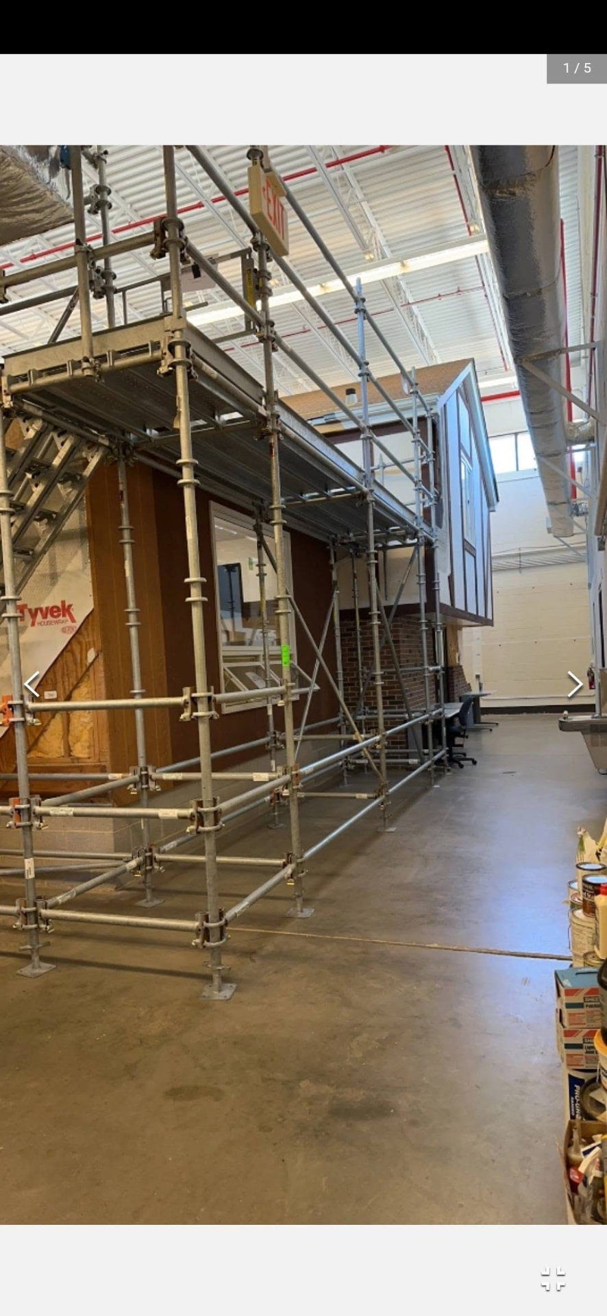 Scaffolding system material removal